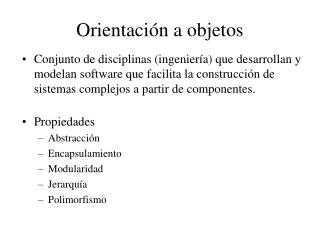 Orientación a objetos