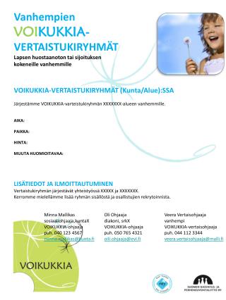 Vanhempien VOI KUKKIA - VERTAISTUKIRYHMÄT
