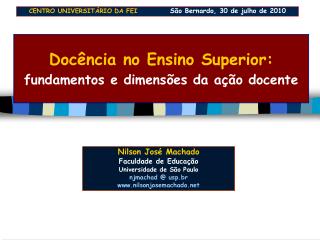 Docência no Ensino Superior: fundamentos e dimensões da ação docente