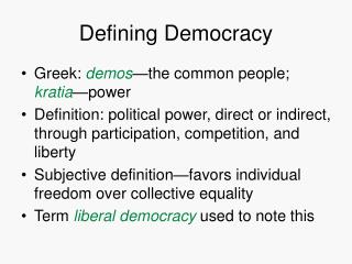 Defining Democracy