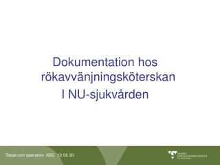 Dokumentation hos rökavvänjningsköterskan I NU-sjukvården