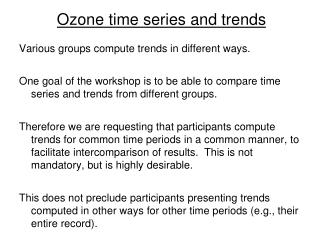 Ozone time series and trends