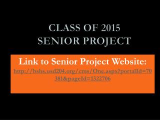 Class of 2015 Senior Project