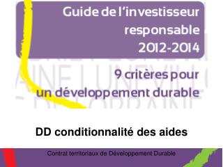 Contrat territoriaux de Développement Durable