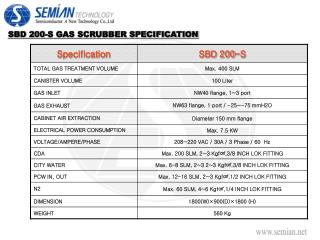 SBD 200-S GAS SCRUBBER SPECIFICATION