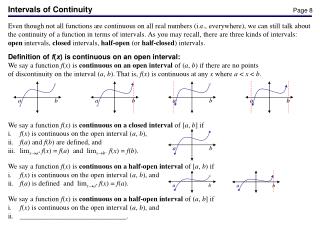 Intervals of Continuity
