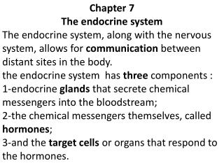 Chapter 7 The endocrine system