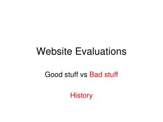 Website Evaluations