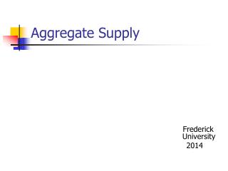 Aggregate Supply