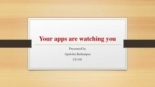 Your apps are watching you