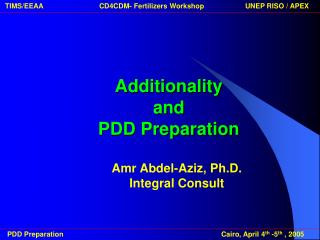 Additionality and PDD Preparation