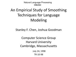 Natural Language Processing 096260 