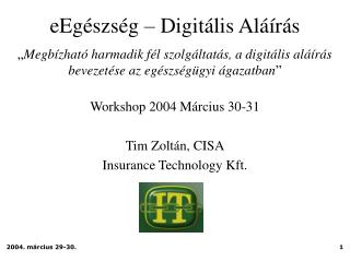 eEgészség – Digitális Aláírás