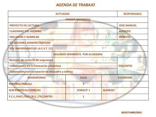 AGENDA DE TRABAJO