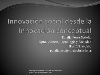 Innovación social desde la innovación conceptual