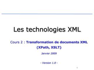 Les technologies XML