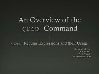 An Overview of the grep Command