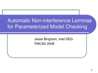 Automatic Non-interference Lemmas for Parameterized Model Checking