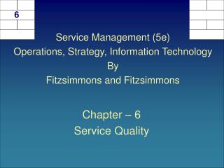 Chapter – 6 Service Quality