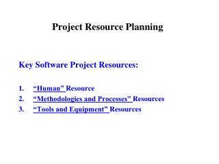 Project Resource Planning