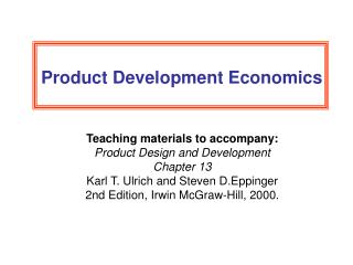 Product Development Economics