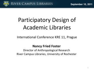 Participatory Design of Academic Libraries International Conference KRE 11, Prague