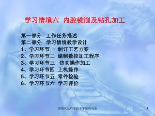 学习情境六 内腔铣削及钻孔加工