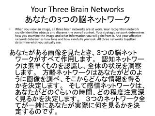 Your Three Brain Networks あなたの 3 つの脳ネットワーク