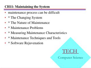 CH11: Maintaining the System