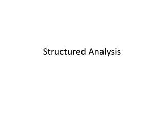 Structured Analysis