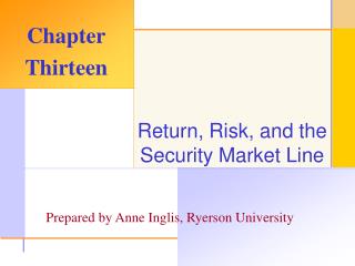 Return, Risk, and the Security Market Line