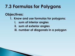 7.3 Formulas for Polygons