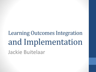 Learning Outcomes Integration and Implementation