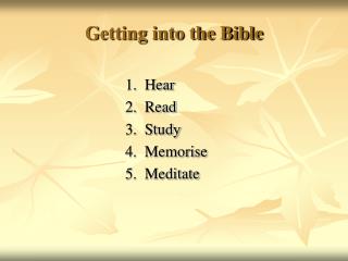Getting into the Bible