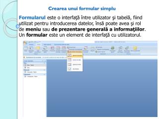 Crearea unui formular simplu