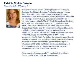 Patricia Muller Buzolin Membro Fundador ICF Regional SP