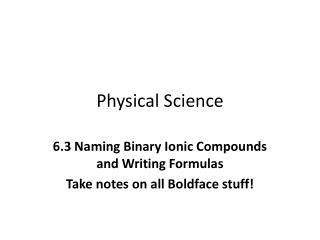 Physical Science