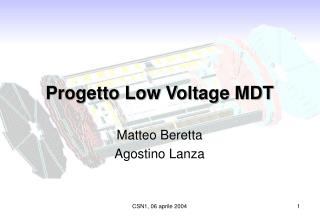 Progetto Low Voltage MDT