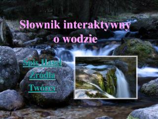 Słownik interaktywny o wodzie