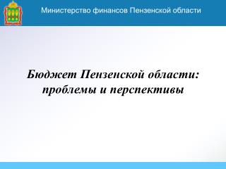 Бюджет Пензенской области: проблемы и перспективы