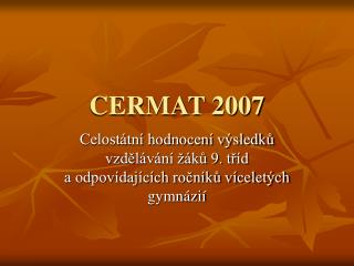 CERMAT 2007