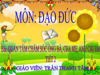 MÔN: ĐẠO ĐỨC