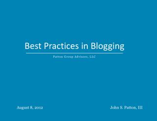 Best Practices for Blogging
