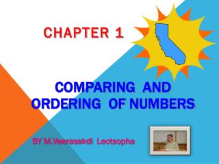 COMPARING AND ORDERING OF NUMBERS