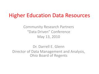 Higher Education Data Resources