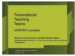 Bachelor of Communication and Media Studies Program