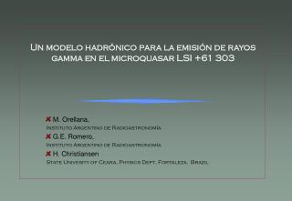 Un modelo hadrónico para la emisión de rayos gamma en el microquasar LSI +61 303