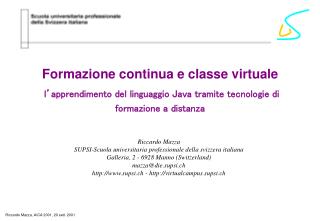 Formazione continua e classe virtuale