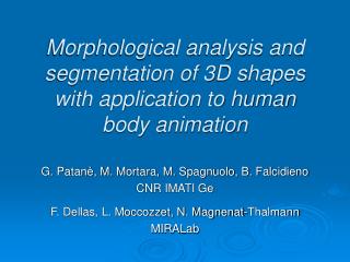 Morphological analysis and segmentation of 3D shapes with application to human body animation