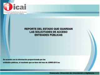 REPORTE DEL ESTADO QUE GUARDAN LAS SOLICITUDES DE ACCESO ENTIDADES PÚBLICAS